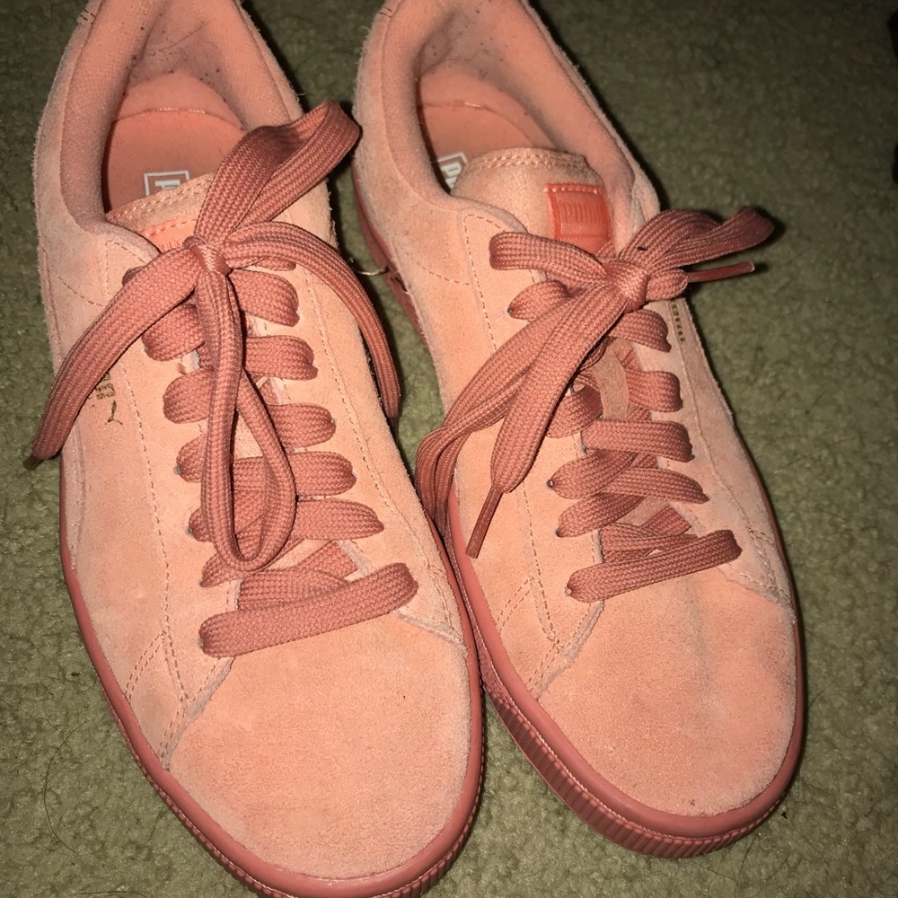 Coral/Peach Puma Suede Classic Sneakers